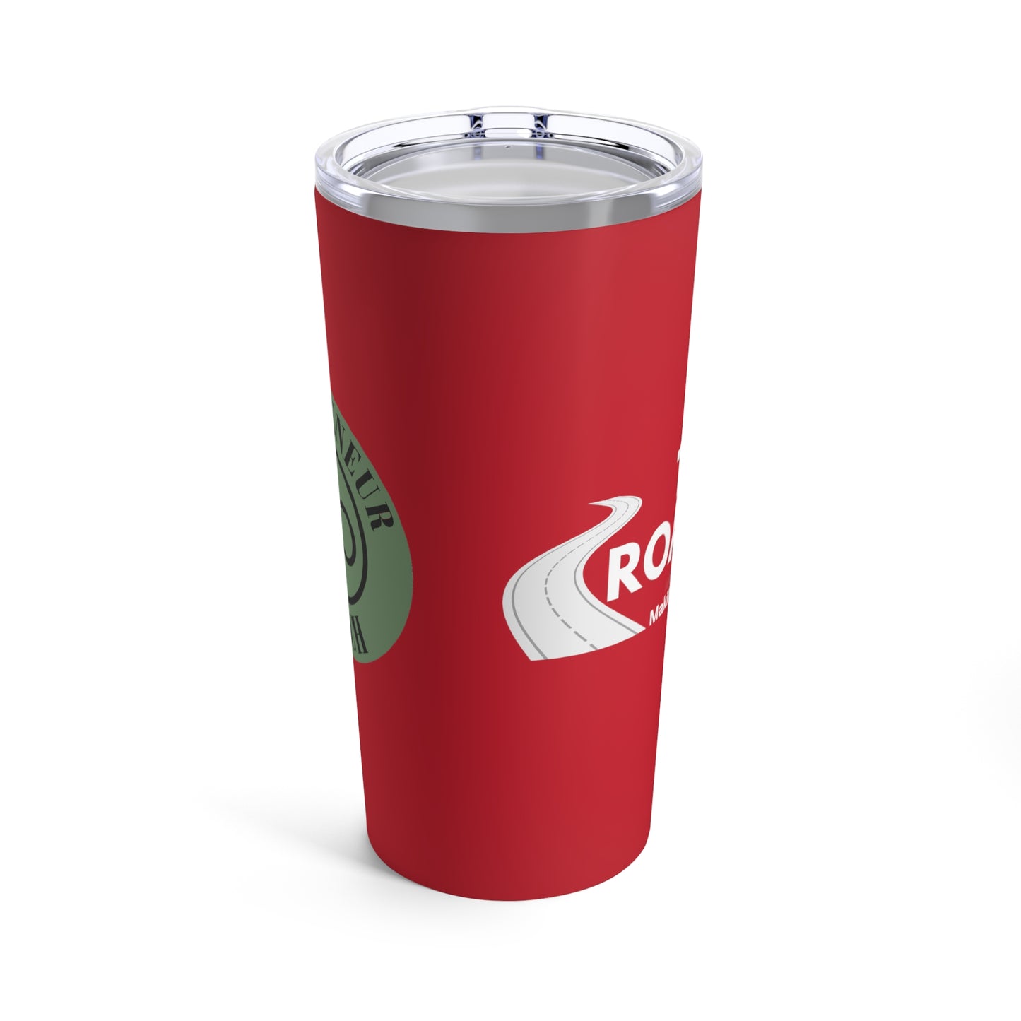 Dadpreneur/RoadMap - Tumbler 20oz (DADPRENEUR COACH LOGO/THE ROADMAP LOGO) Red w/White Design