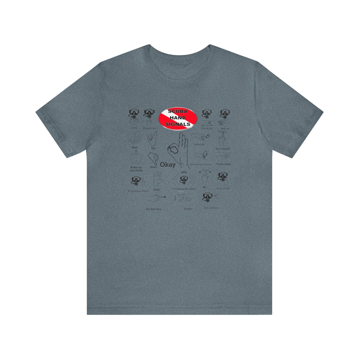 Scuba Hand Signals Adult Unisex T-Shirt Scuba Diver Gift