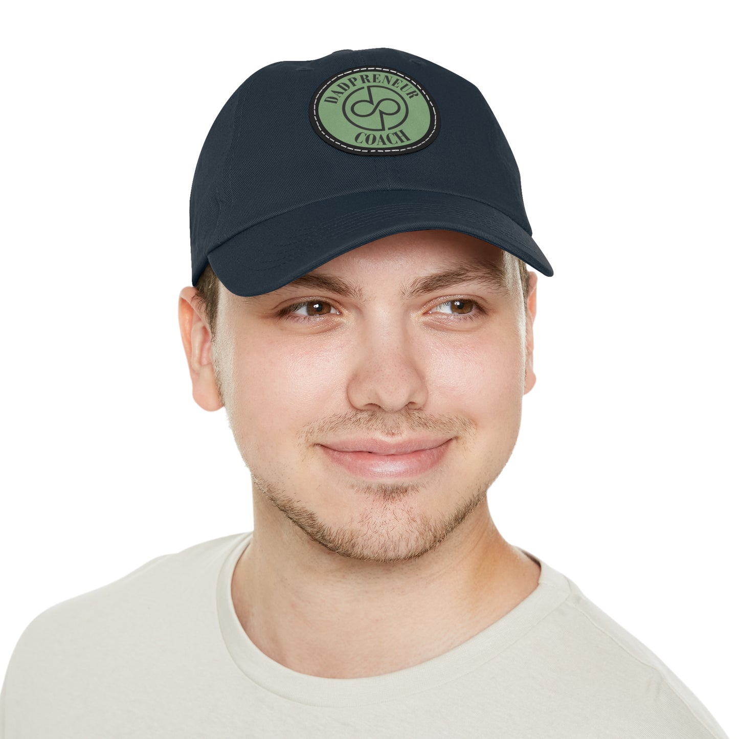 Dadpreneur - Dad Hat with Leather Patch (DADPRENEUR COACH LOGO) Round