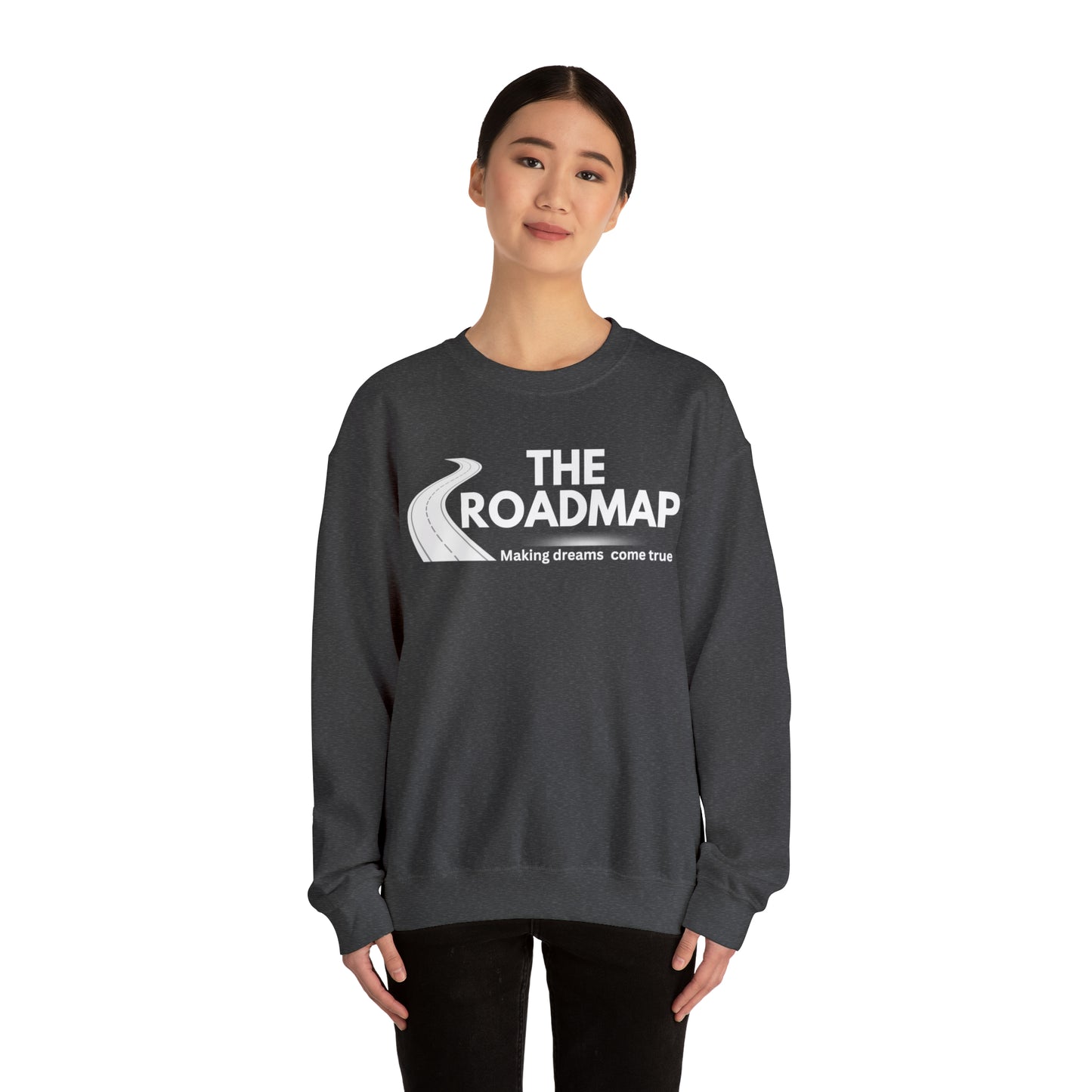 The RoadMap - Unisex Heavy Blend™ Crewneck Sweatshirt (MAKING DREAMS COME TRUE) White Design