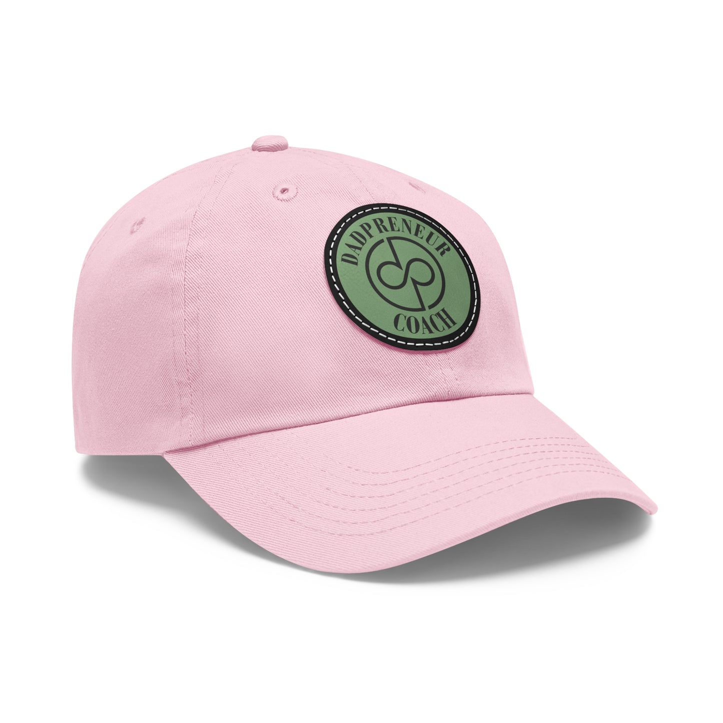 Dadpreneur - Dad Hat with Leather Patch (DADPRENEUR COACH LOGO) Round