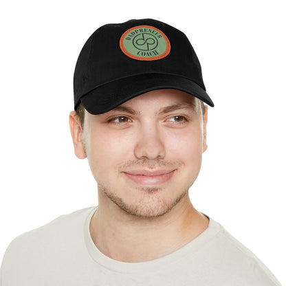 Dadpreneur - Dad Hat with Leather Patch (DADPRENEUR COACH LOGO) Round