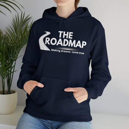 The RoadMap - Unisex Heavy Blend™ Hooded Sweatshirt (MAKING DREAMS COME TRUE) White Design