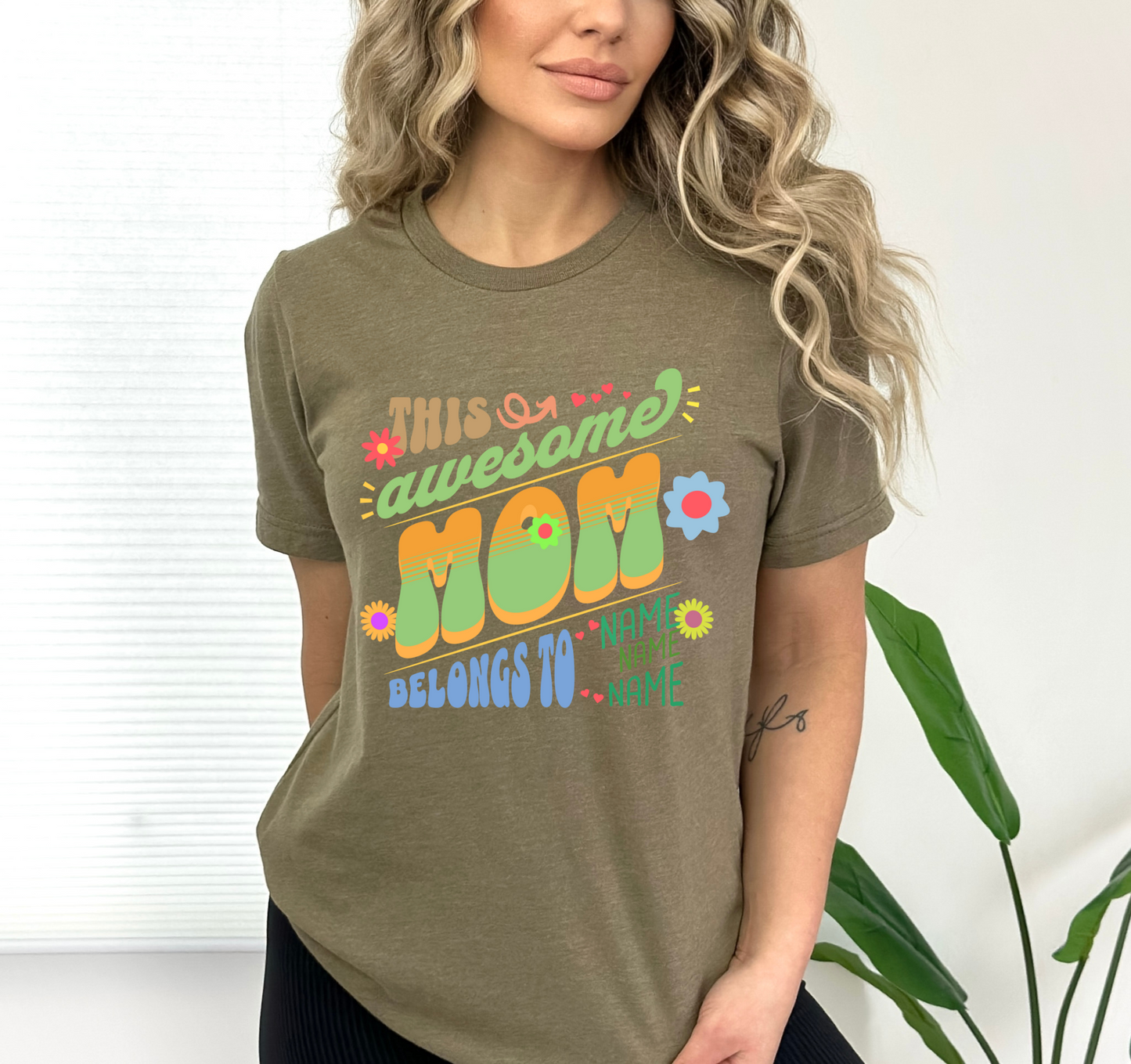 Personalized Awesome Mom Shirt With Childrens Names