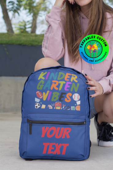 Personalized Kindergarten Vibes Kids Back To School Sports Backpack