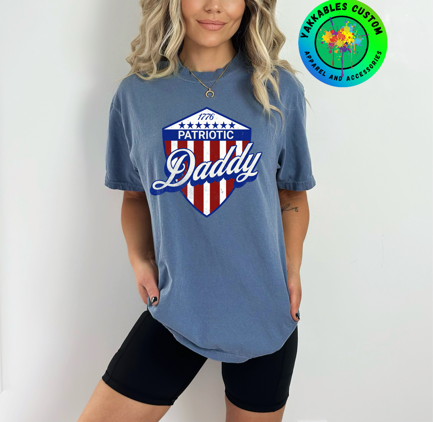 1776 Patriotic Daddy Shield T-shirt