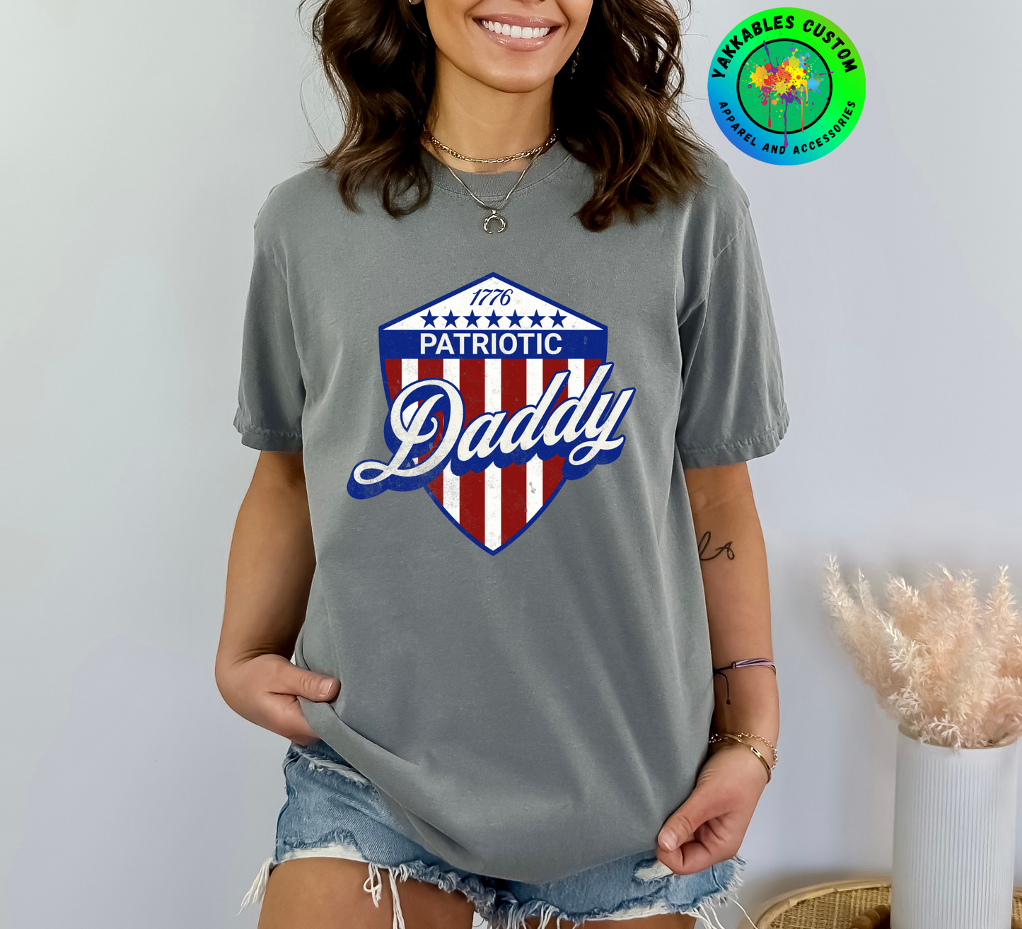 1776 Patriotic Daddy Shield T-shirt