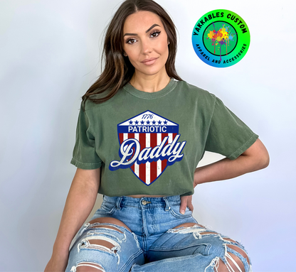 1776 Patriotic Daddy Shield T-shirt