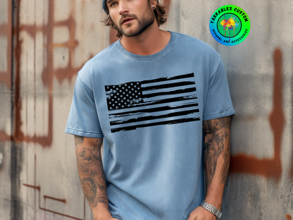 Horizontal Grunge American Flag T-shirt