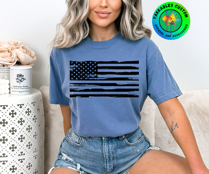 Horizontal Grunge American Flag T-shirt