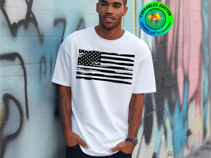 Horizontal Grunge American Flag T-shirt