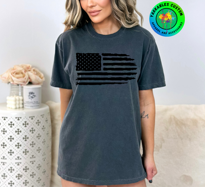 Horizontal Distressed American Flag T-shirt