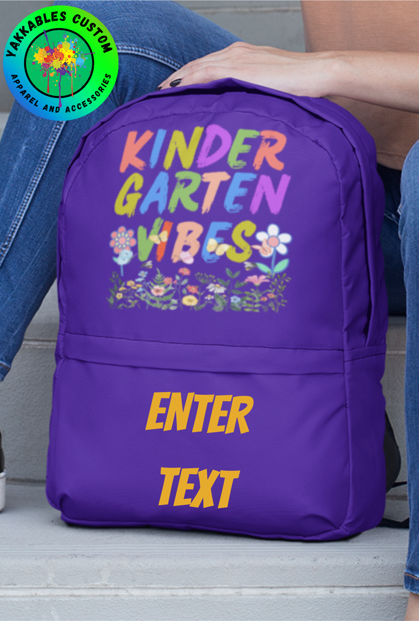 Personalized Kindergarten Vibes Kids Back To School Girl's Flower Backpack