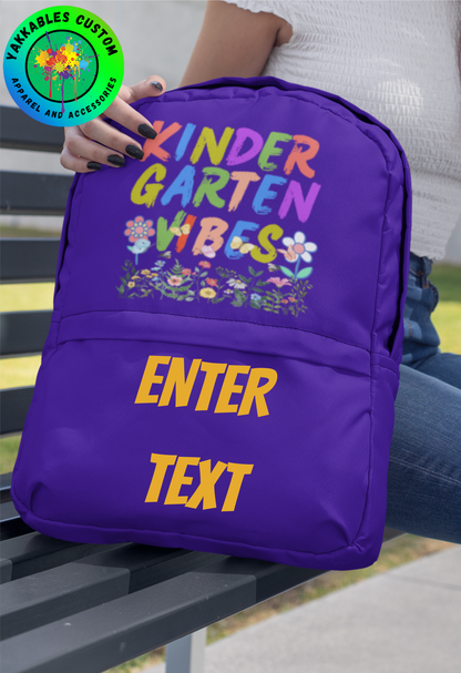 Personalized Kindergarten Vibes Kids Back To School Girl's Flower Backpack