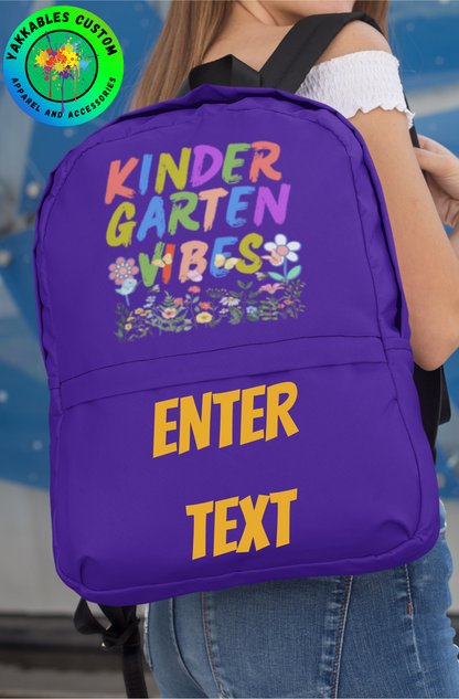 Personalized Kindergarten Vibes Kids Back To School Girl's Flower Backpack