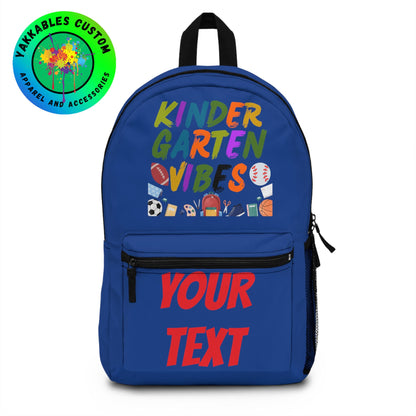 Personalized Kindergarten Vibes Kids Back To School Sports Backpack