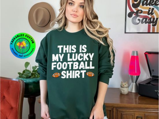 My Lucky Football Shirt Football Game Day Sweatshirt For Football Fan Outfit