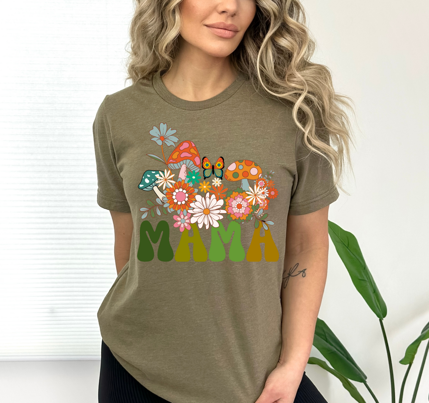 Floral Mushroom Mama Shirt for Mom