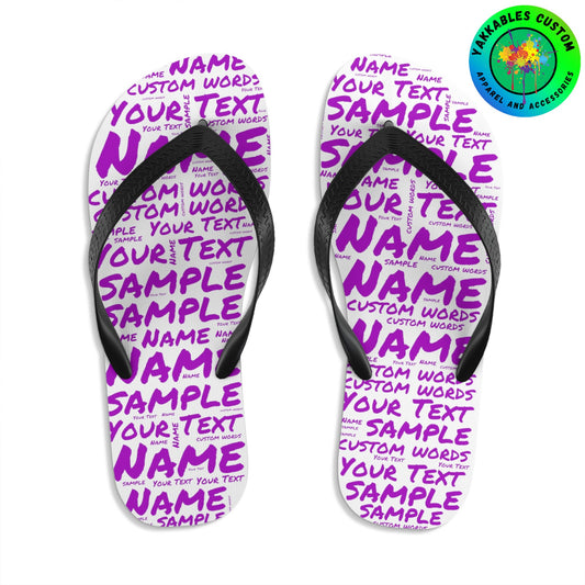 Personalized Custom Printed Flip Flops Personalized FlipFlops in 3 size choices