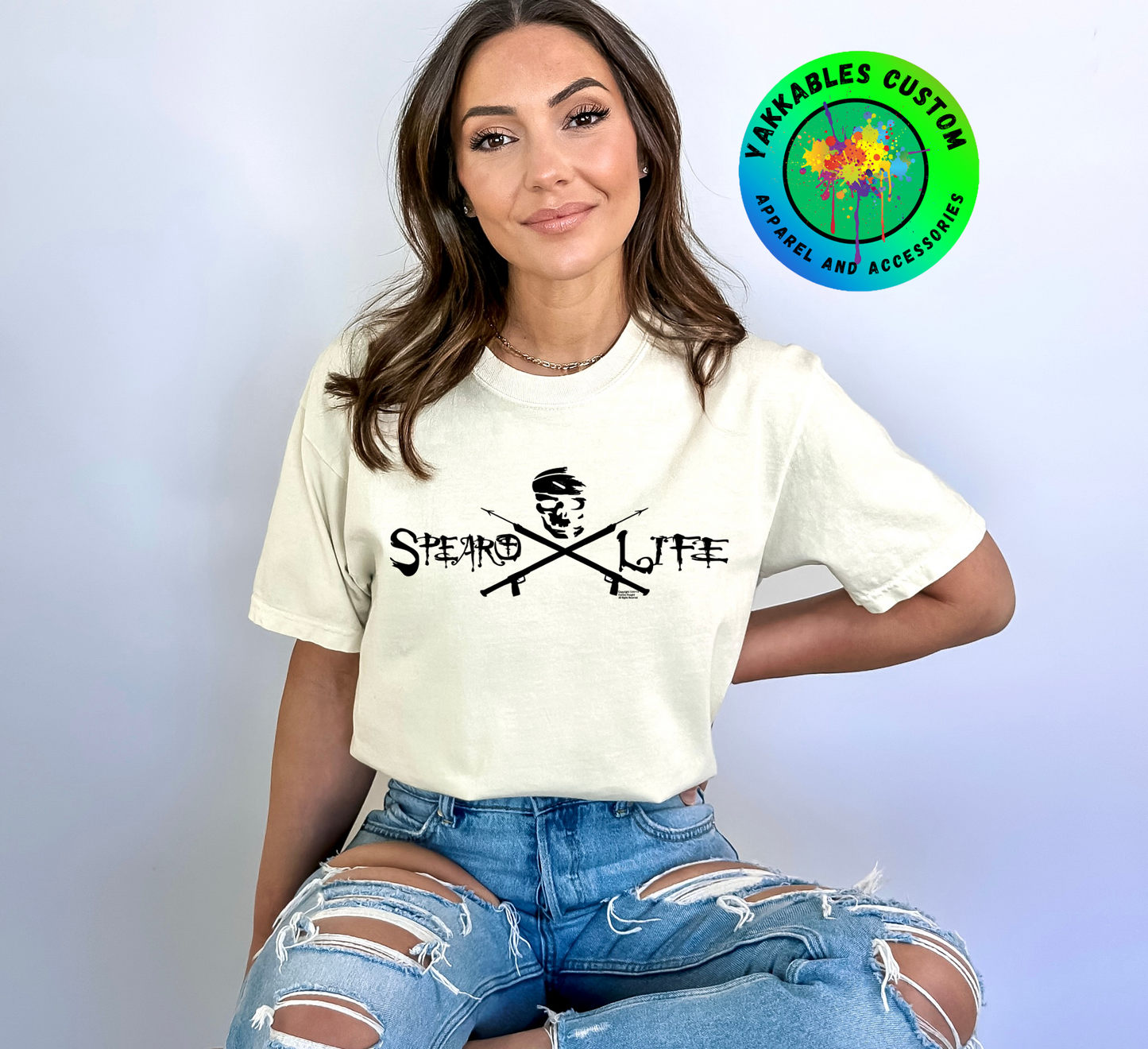 Spearolife Crossed Spearguns With Skull T-shirt