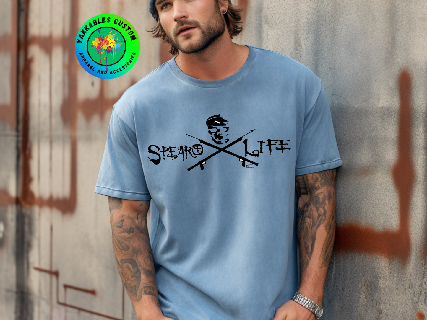 Spearolife Crossed Spearguns With Skull T-shirt