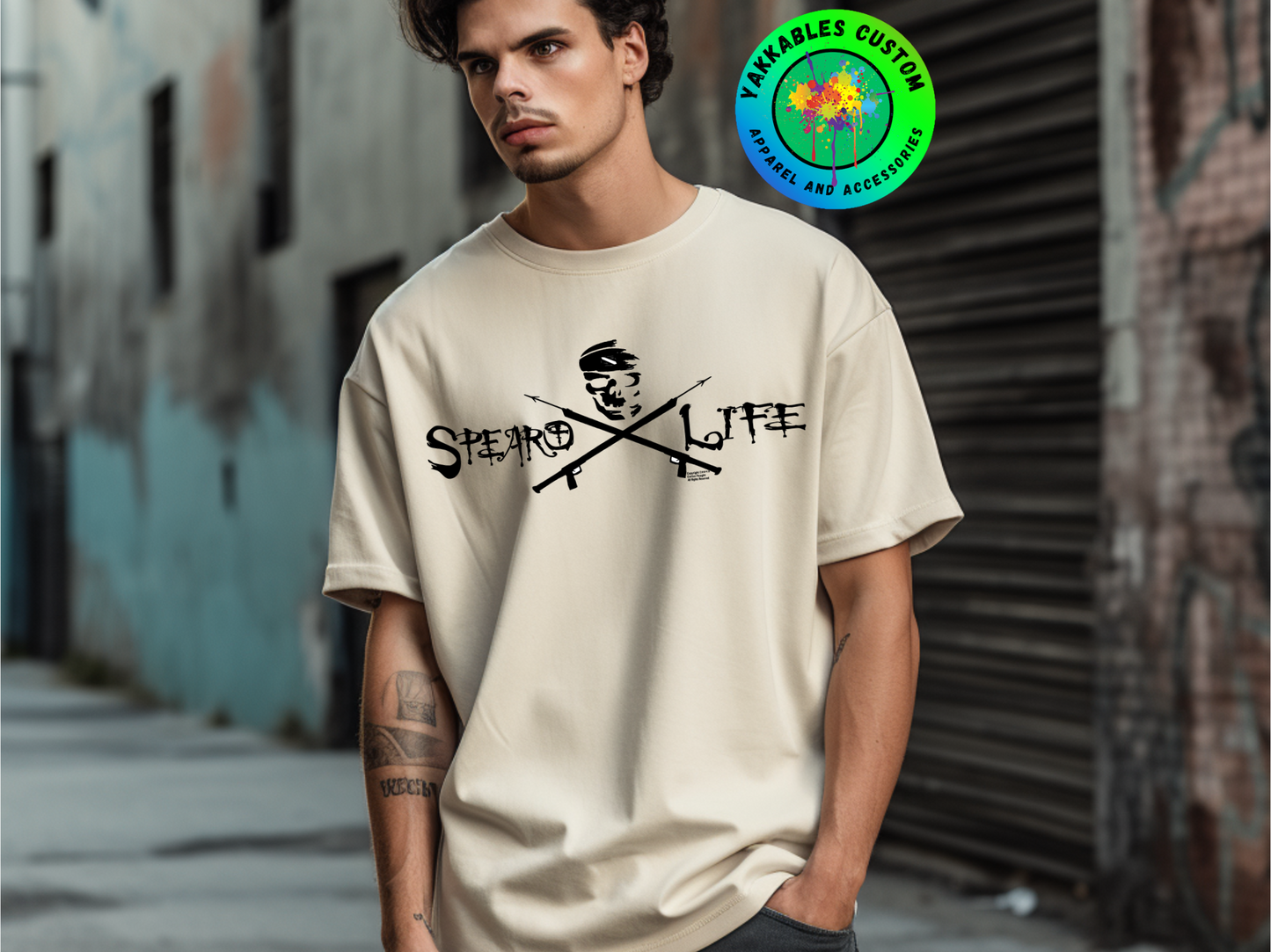 Spearolife Crossed Spearguns With Skull T-shirt