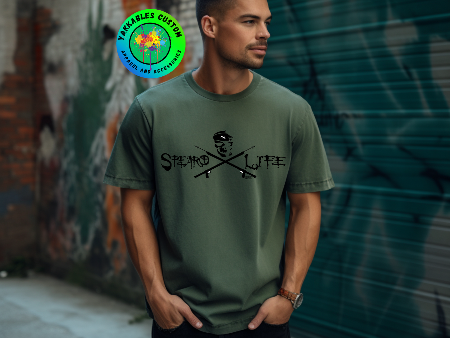 Spearolife Crossed Spearguns With Skull T-shirt