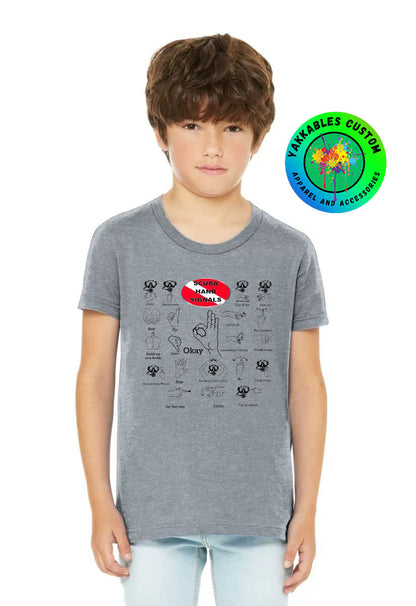 Scuba Hand Signals Kids Youth Unisex T-Shirt Scuba Diver Gift