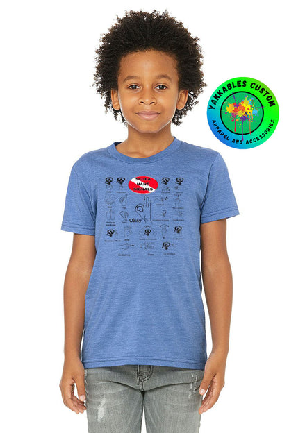 Scuba Hand Signals Kids Youth Unisex T-Shirt Scuba Diver Gift