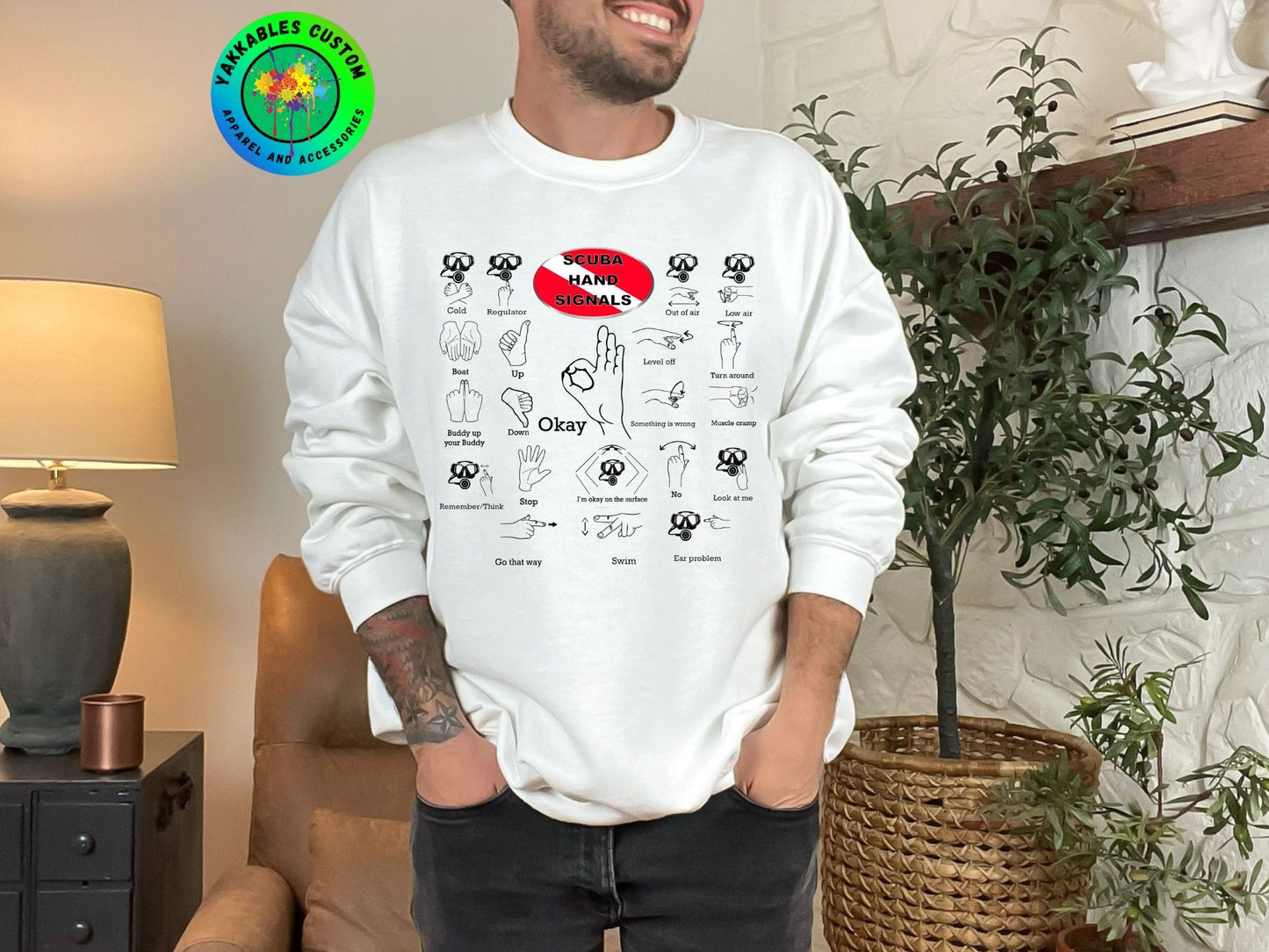 Scuba Hand Signals Unisex Heavy Blend Crewneck Sweatshirt Scuba Diver Gift