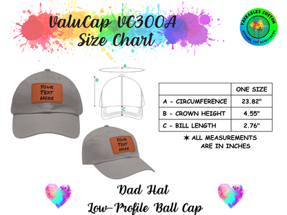 Personalized Dad Hat Custom Low-Profile Dad Hat 24 Color Variations