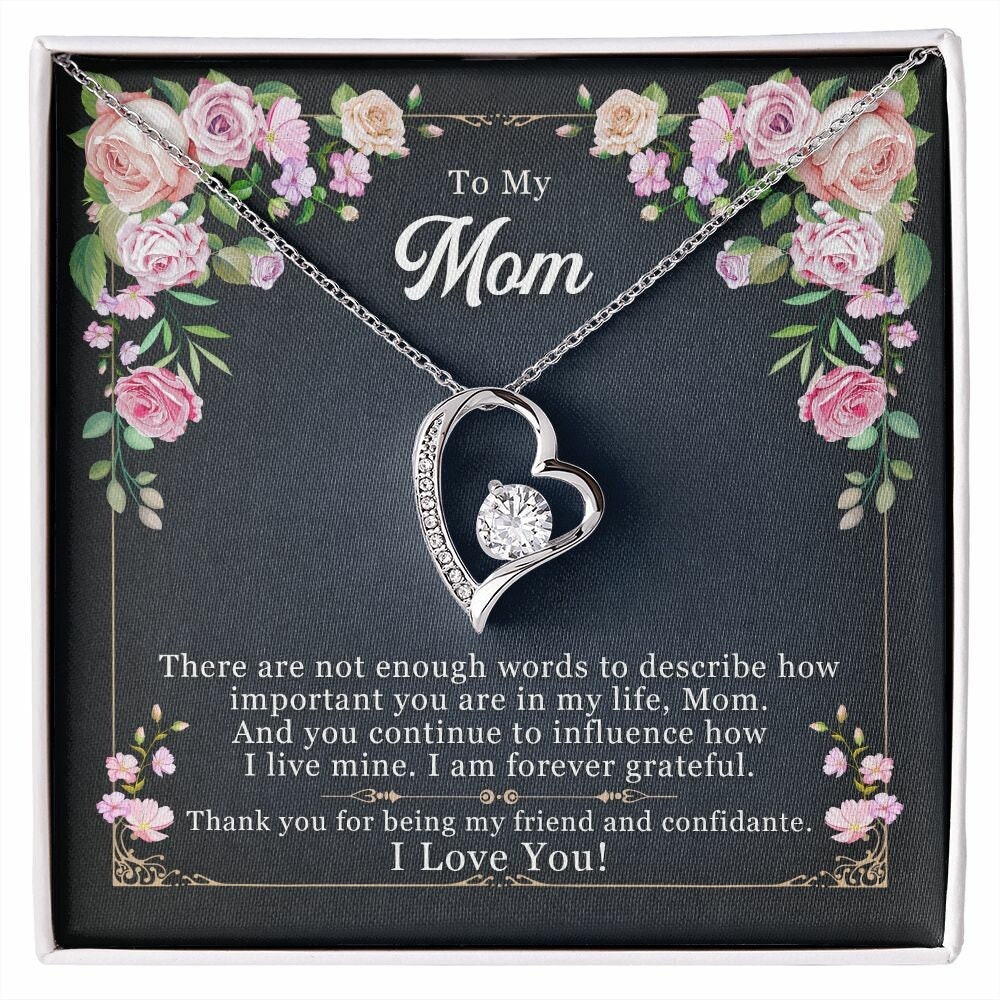 Forever Love Heart Pendant Necklace Gift for Mom