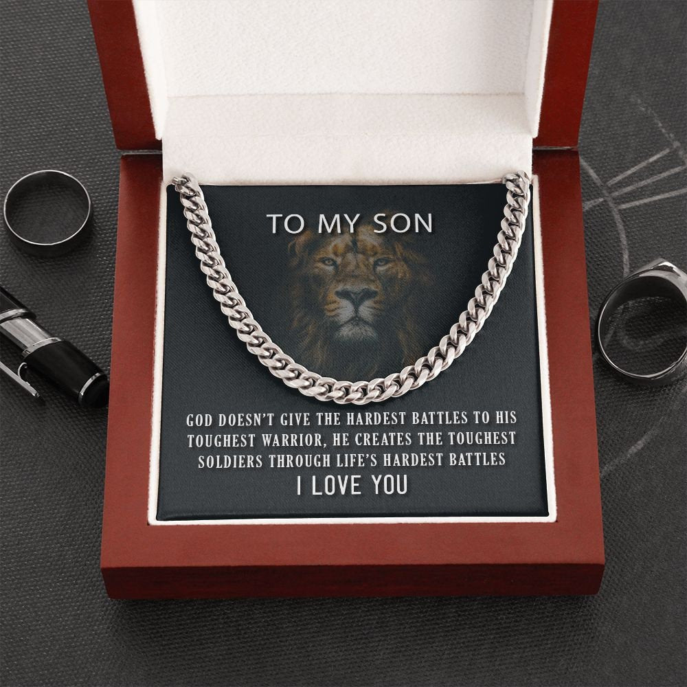 Cuban Link Chain Necklace Gift for Son