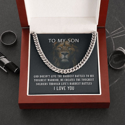 Cuban Link Chain Necklace Gift for Son