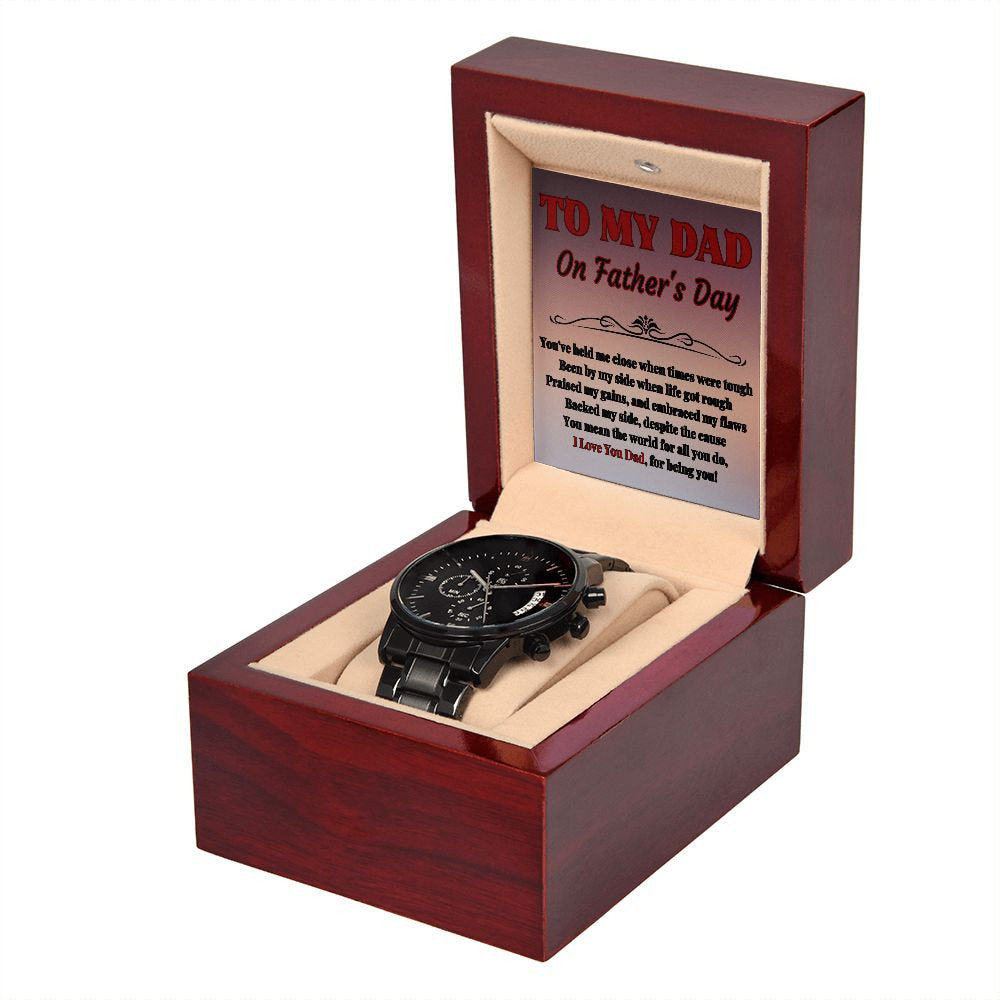 Black Chronograph Watch for Dad for Father's Day Gift