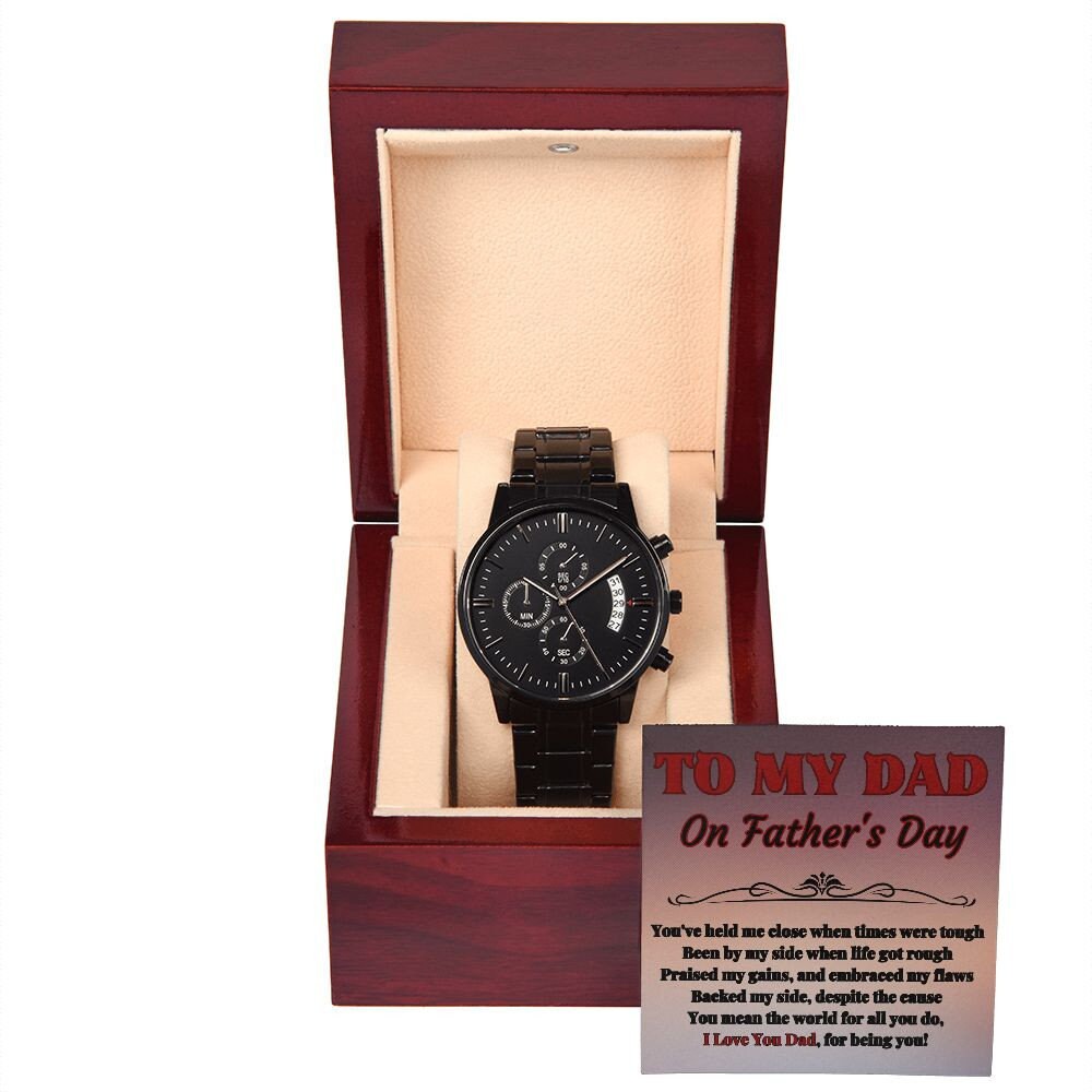 Black Chronograph Watch for Dad for Father's Day Gift