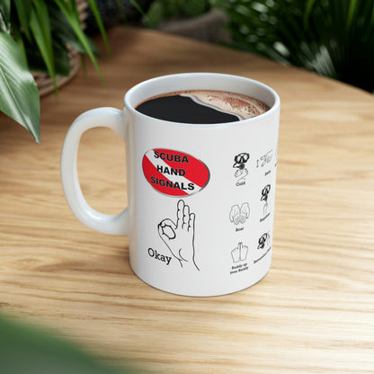 Scuba Hand Signals Coffee Mug Gift Cup