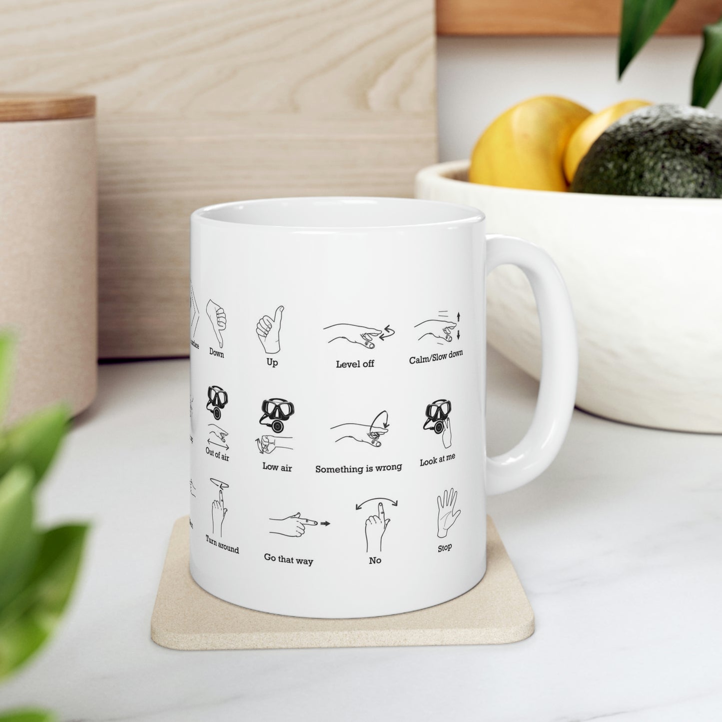 Scuba Hand Signals Coffee Mug Gift Cup