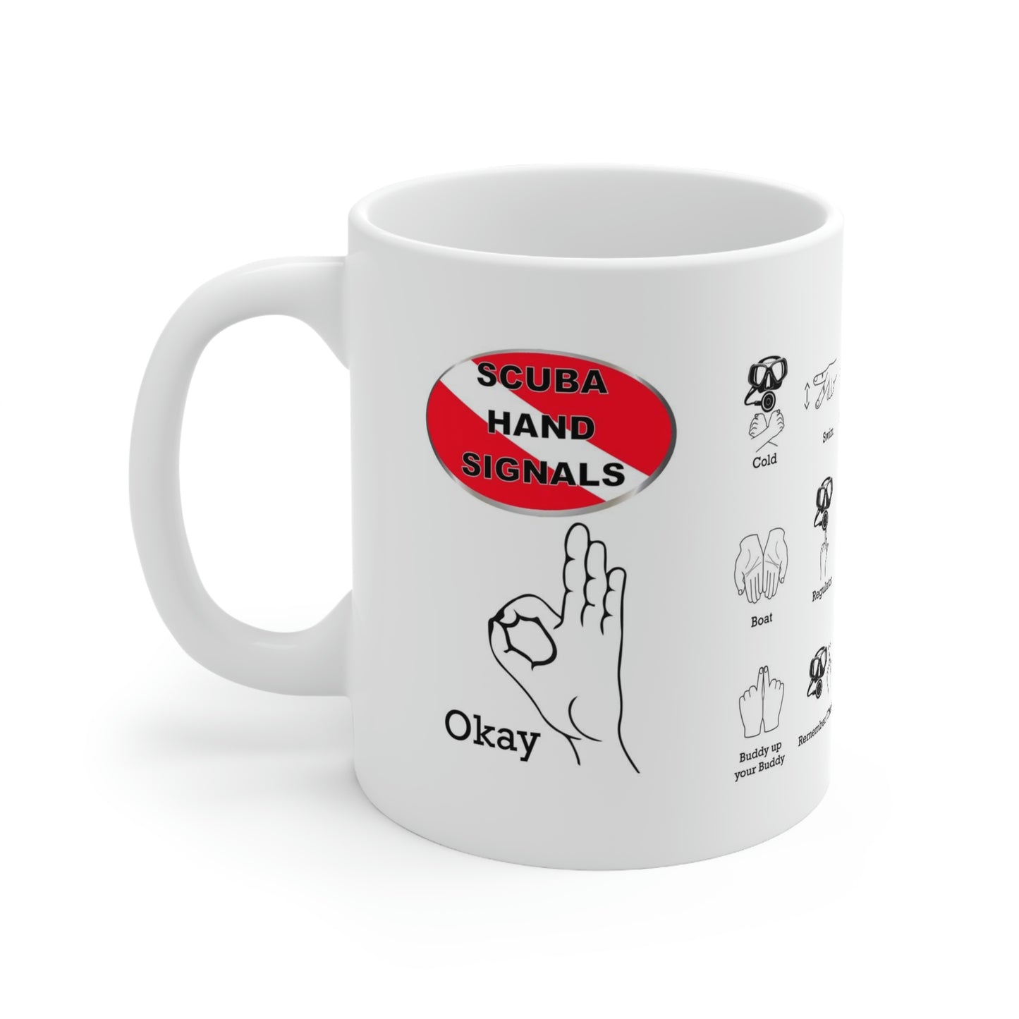 Scuba Hand Signals Coffee Mug Gift Cup