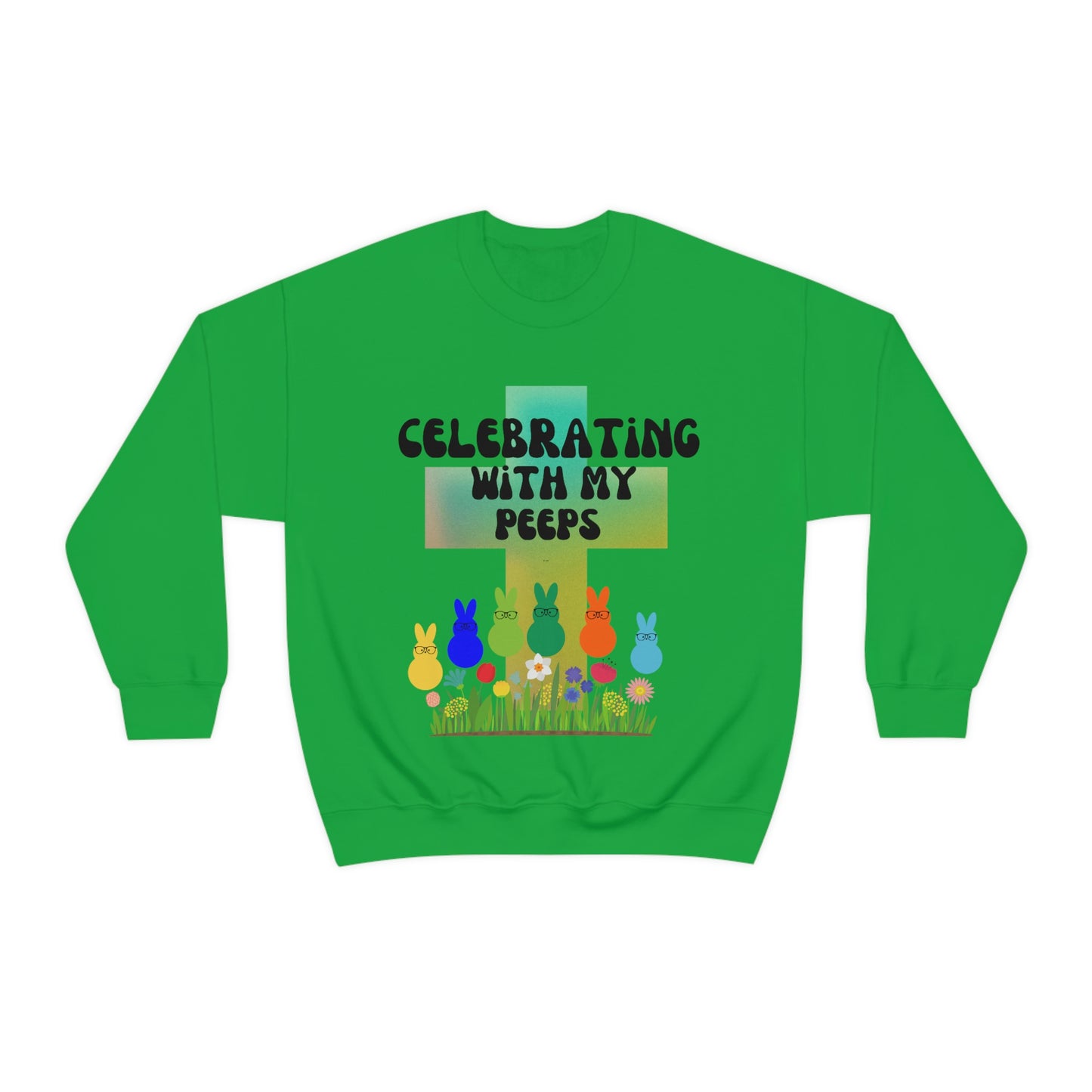 Celebrating With My Peeps Easter Sweatshirt (black lettering)