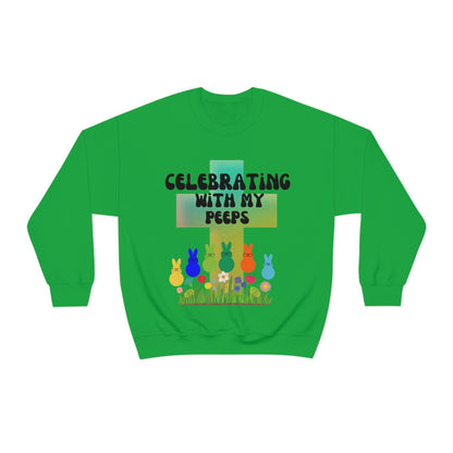 Celebrating With My Peeps Easter Sweatshirt (black lettering)