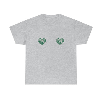 St. Patricks Day Shamrock Hearts Boobs Shirt