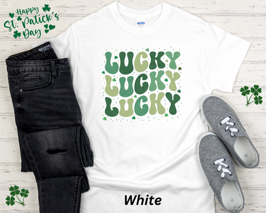 Lucky Lucky Lucky Retro Shirt for St. Patrick's Day