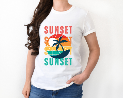 Retro Sunset Silhouette T-shirt