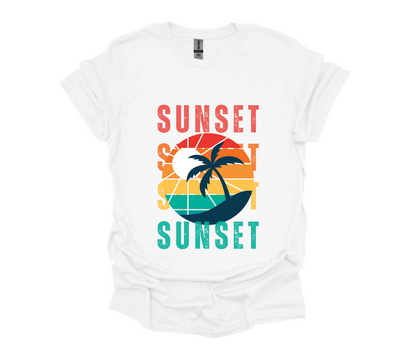 Retro Sunset Silhouette T-shirt