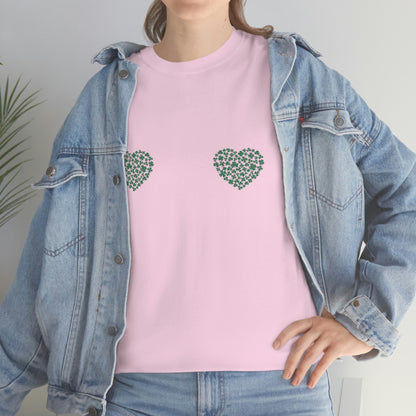 St. Patricks Day Shamrock Hearts Boobs Shirt