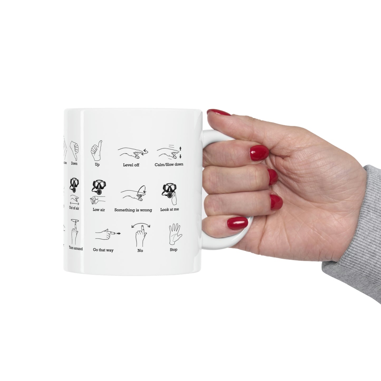 Scuba Hand Signals Coffee Mug Gift Cup