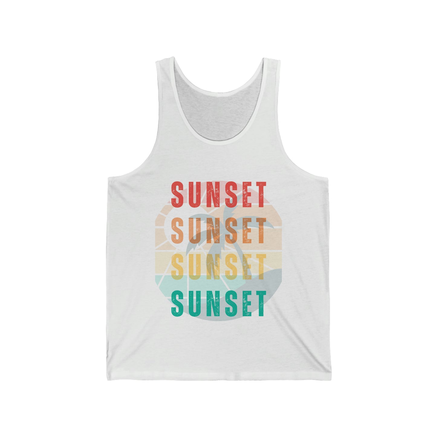 Retro Sunset Silhouette Tank Top