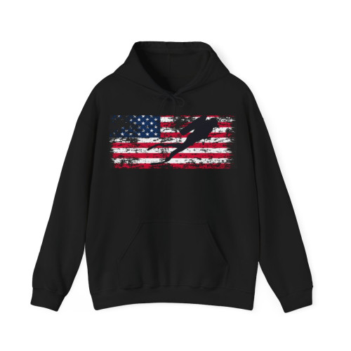 Silhouette Scuba Diver American Flag Hoodie Scuba Shirt Gift for Scuba Divers Patriotic Hoodie Patriot Diver on American Flag Sweatshirt