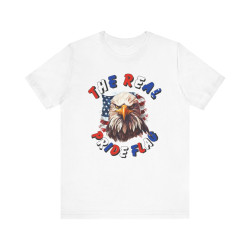 Patriotic - Unisex Jersey Short Sleeve Tee (The REAL PRIDE FLAG Eagle)